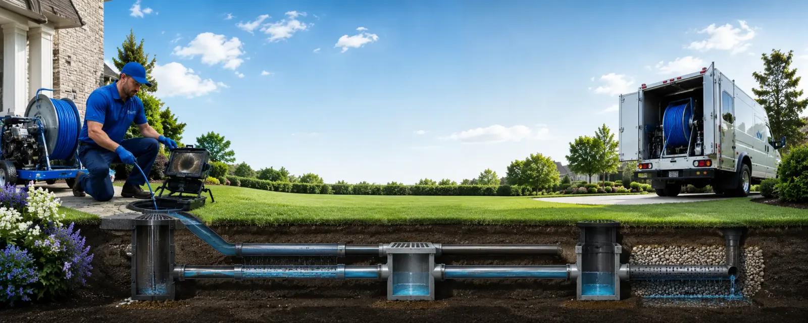 Outdoor drain cleaning information for Dow, IL